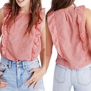 Madewell L Bellflower Ruffle Tank Top Gingham